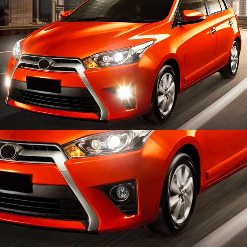 Led Daytime Running Light Fog Lamp For Toyota Yaris L/Hatchback 2014 2015 2016 Auto Driving Daylight With Wires Accessories