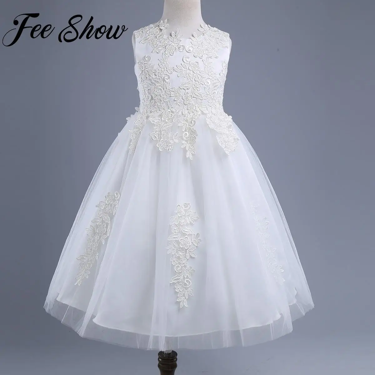 

Cute Flower Girl Dresses for Wedding Princess Pageant Wedding Bridesmaid Birthday Party Dress White Tulle First Communion Gowns