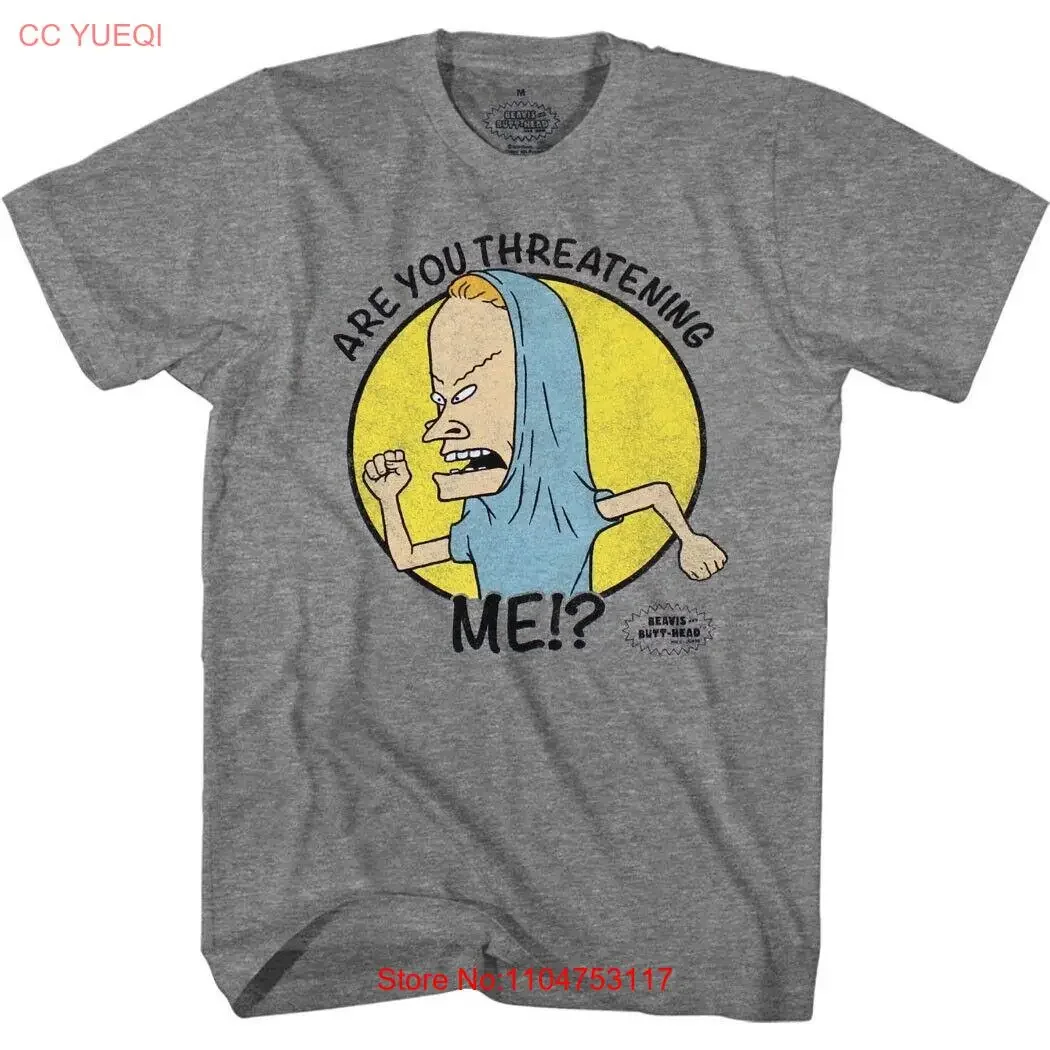Beavis and Butthead Are You Threatening Me T Shirt vintage Washed Comfortable designer clothes Stylish Stretched Unisex homme