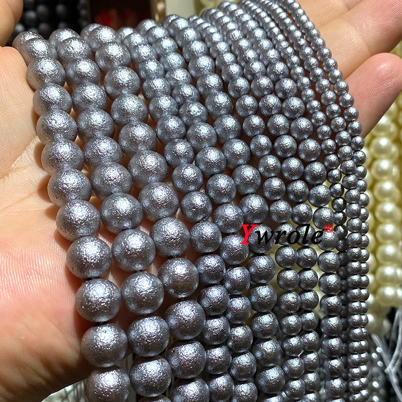 6 8 10MM Light Yellow Japanese Cotton Pearl Loose Round Spacer Beads for Jewelry Making DIY Earrings Bracelet Charms Accessories