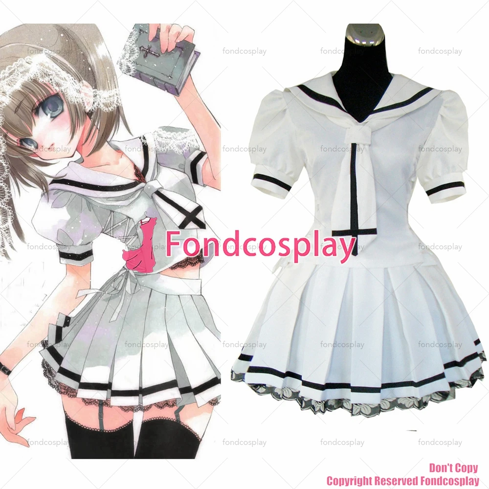 

fondcosplay School Uniform sweet Gothic Lolita white cotton shirt skirt Cosplay Costume CD/TV[G241]