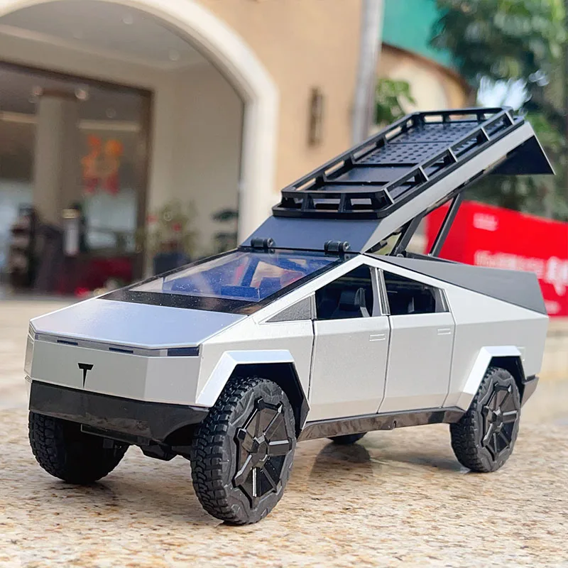 

1:24 Cybertruck Pickup Camping RV High Simulation Diecast Metal Alloy Model car Sound Light Collection Kids Toy Gifts