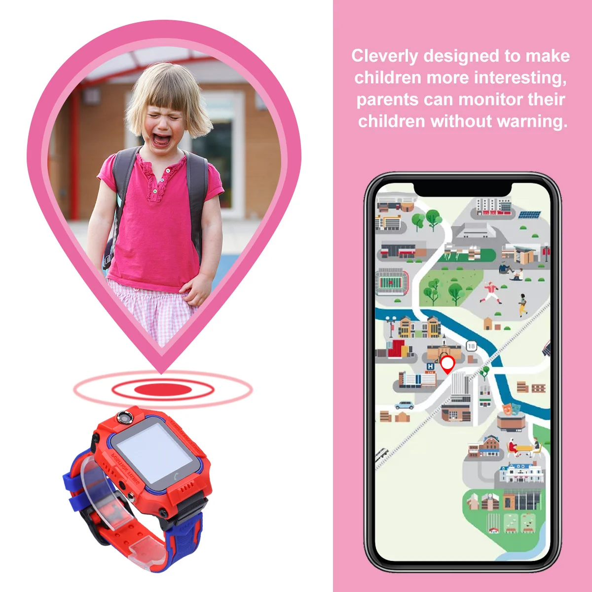 

Waterproof Phone Watch Lbs Positioning Two-Way Call Kids Smartwatch For Children Student Outdoor Activities