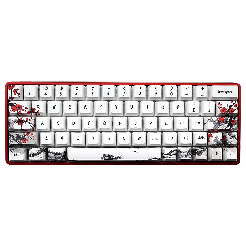 SMIEA Novità Allover Dye Subbed Plum Blossom 71 Profilo chiave Keycap per GH60 RK61 ALT61 Anne PRO2 GK61 GK64 Dz60 Copritasti, US