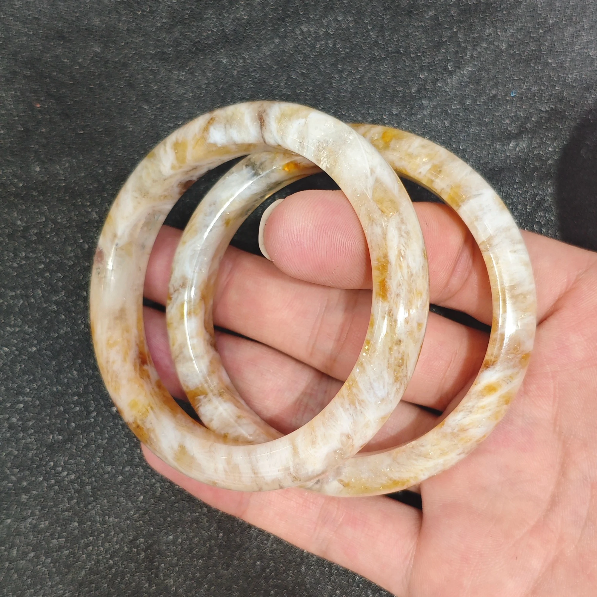 heat-treated-citrine-bangle-bracelet-gemstone-smooth-bangle-snowflake-quartz-amethyst-origin-present-accessories-supply-1-piece