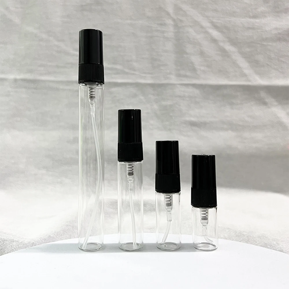 30/50/100pcs 2ml 3ml 5ml 10ml Portable Empty Refillable Bottle Glass Perfume Bottles  Cosmetics Bottle Sample Thin Glass Vials