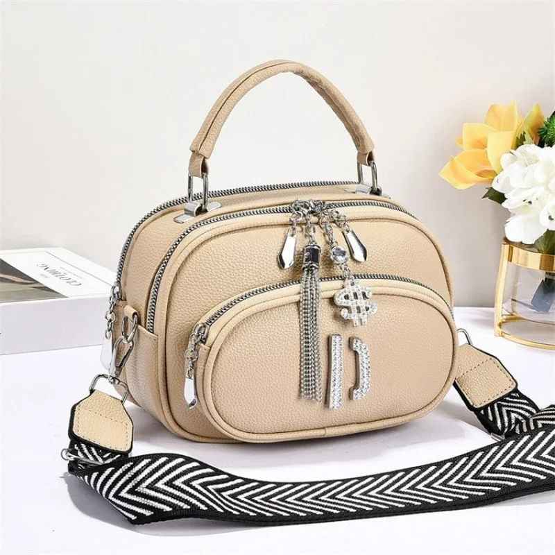 

Женская шикарная кожаная сумка через плечо для ежедневных поездок на работу, регулируемый ремень, классический дизайн