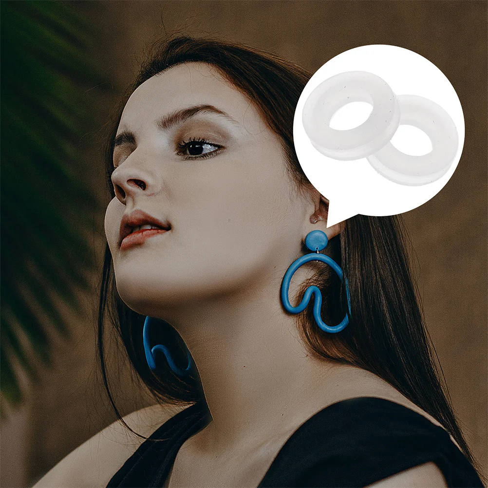 

50pcs Clip Pads Ear Clamp Pads Sensitive Ears Silicone Backings Circle Small Spacers Stud Earring Backs Droopy Ears Earring