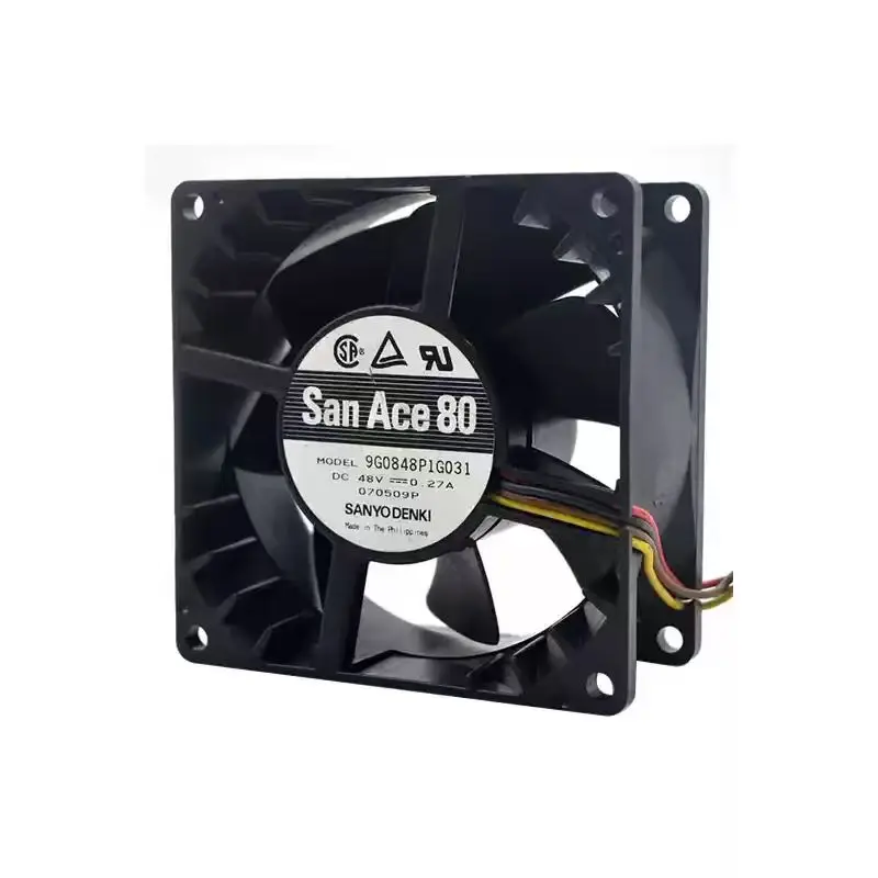 9G0848P1G031 DC 48V 0.27A 8038 PWM Fan, 80x80x38mm Dual Ball Bearing Heavy Duty Server Telecom Cabinet Axial Cooler Fan