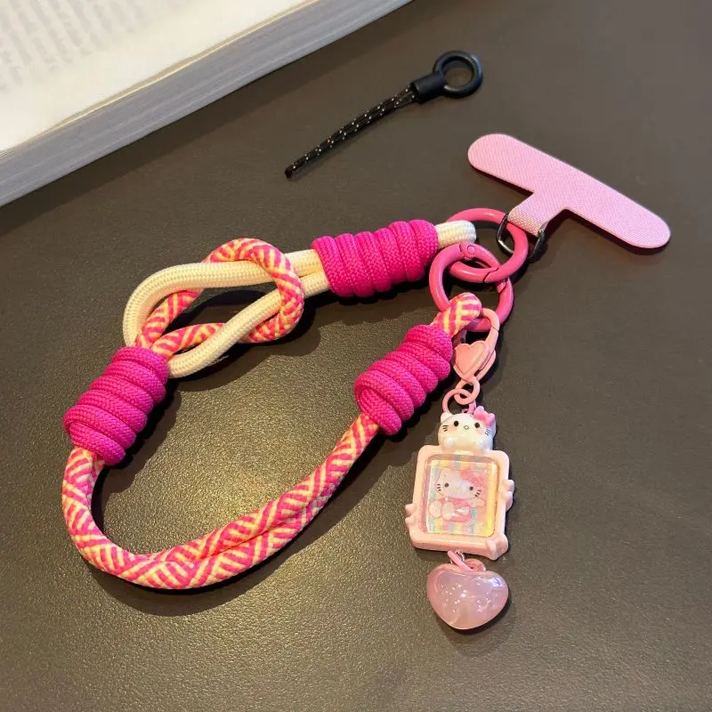 สายคล้องโทรศัพท์ลายการ์ตูนซานริโอ้ เฮลโล คิตตี้ คุโรมิ มายเมโลดี้ น่ารัก สไตล์คาวาอี้ สำหรับสาวๆ พร้อมพวงกุญแจกันหล่น