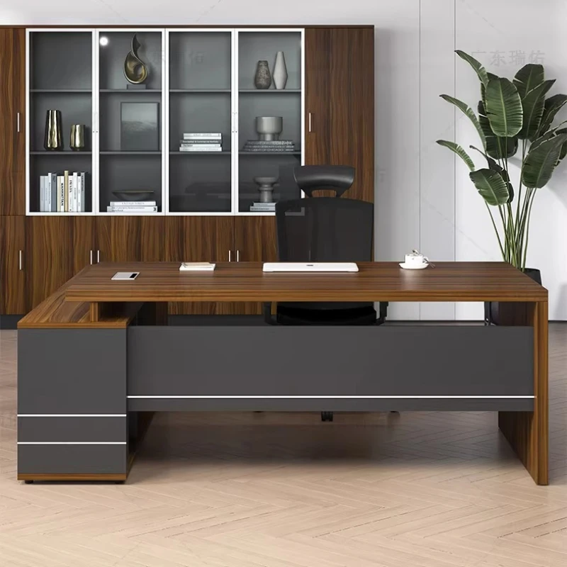 Wooden Boss Table Simple Modern Cabinet Designer Reading Reading Desk  Secretary High Quality Art Bureau Meuble Office Furniture