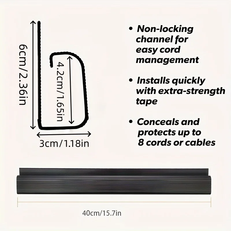 1Pcs Desktop Undertable Cable Rack Anti-extrusion Floor Cord Cover Self-Adhesive Durable Extension Wiring Duct Cable Protector