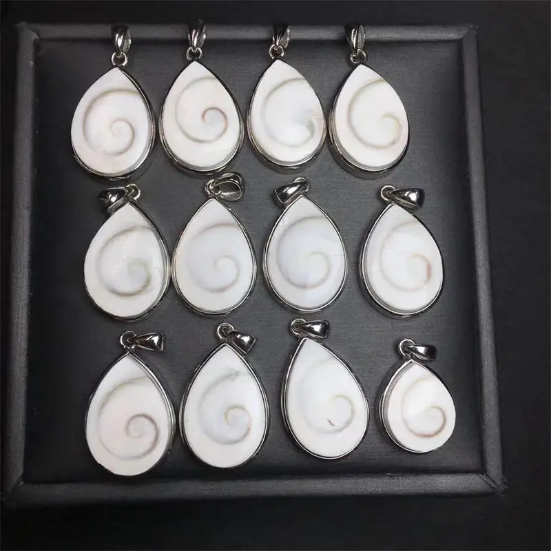 S925 Natural Sunshell Teardrop Pendant Healing Fengshui Reiki DIY Jewelry Accessories Holiday Gift 1PCS