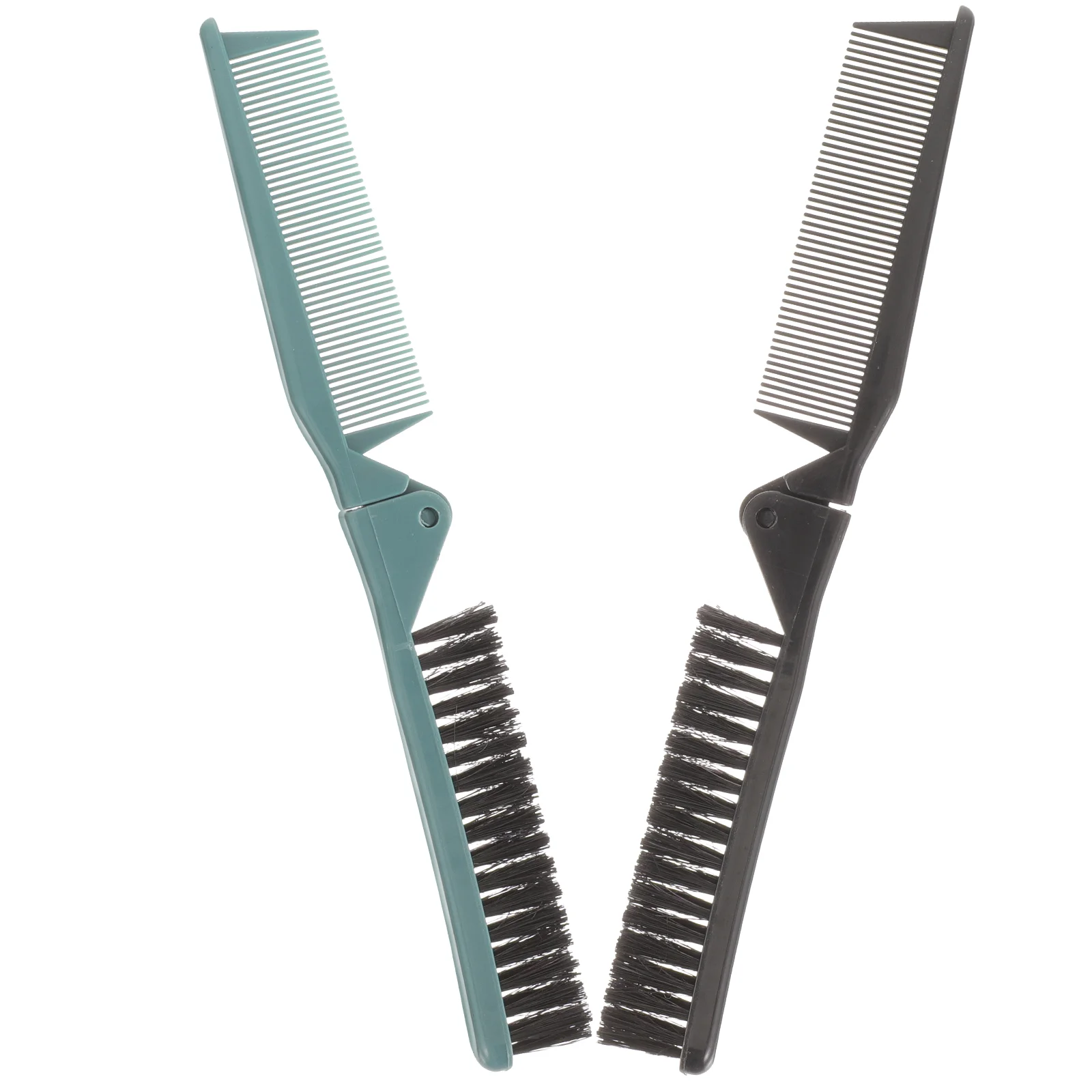 

2 Pcs Double Teeth Folding Comb Salon Pocket Combs for Men Bristle Travel Hairbrush Foldable Hairstyle Women