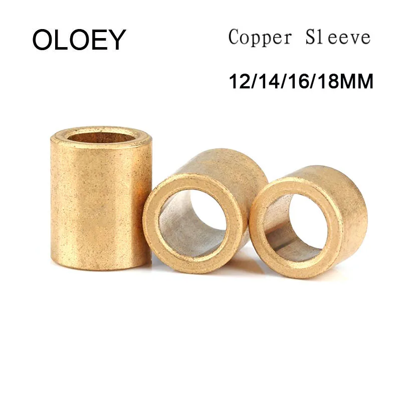

2pcs Copper Bushing Oil Bearing Powder Metallurgy Of Inner Diameter 10mm 12mm 14mm 16mm 18mm Oil Bushing Copper Sleeve