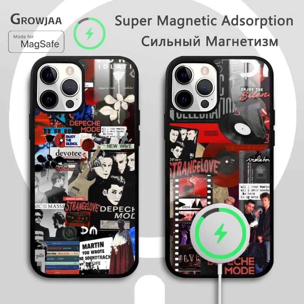 

D-DepecheS Modes Band Phone Case For IPhone 16 15 14 13 12 11 Pro Max Plus Mini Magsafe Mirror Wireless Magnetic Funda