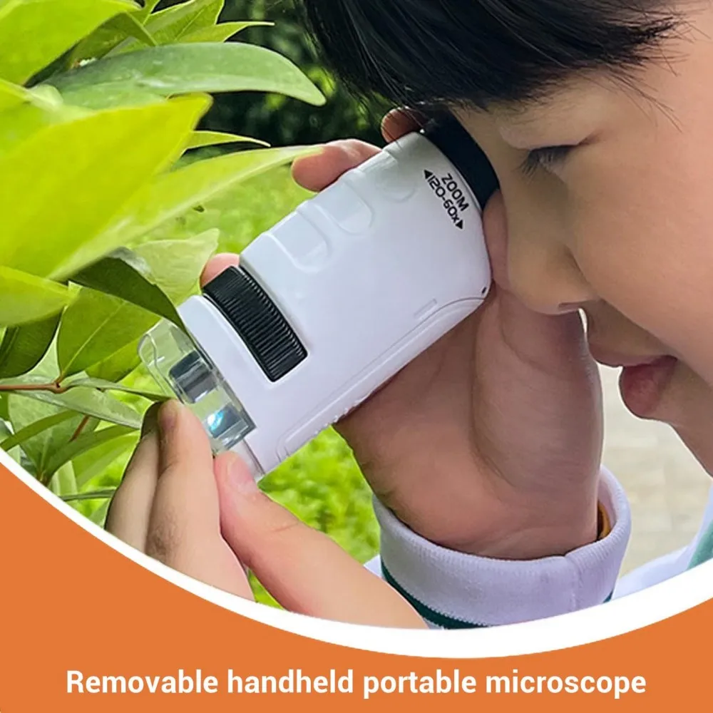 60X-120X Kit microscopio portatile Microscopi da laboratorio portatili Scienze biologiche Educativi Impara i giocattoli per il regalo dei bambini