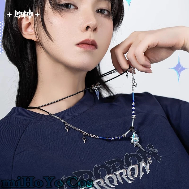 

[Genuine] miHoYo Official Game Genshin Impact Ororon Double Layered Chain Necklace Cosplay Neck Accessories Halloween Gift