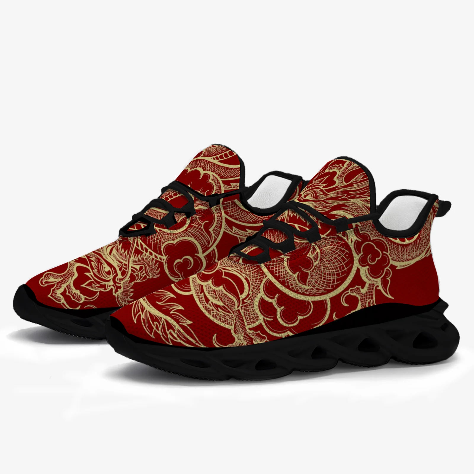 

Customizable dragon totem casual sports shoes for men and women running shoes lightweight mesh shoes