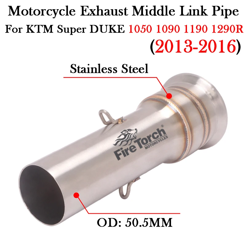 Slip-On Motorcycle Exhaust Escape Moto Muffler Modify 51MM Middle Link Pipe For KTM Super DUKE 1050 1090 1190 1290 R 2013 - 2016