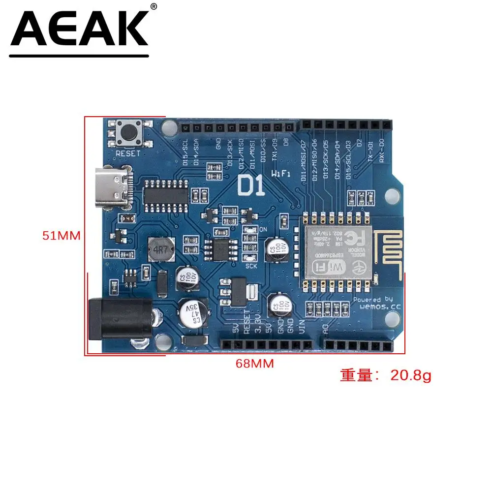 D1 UNO R3 CH340 ESP-12E WeMos CH340G WiFi Development Board Based ESP8266 Shield Smart Electronic PCB For Arduino Compatible IDE