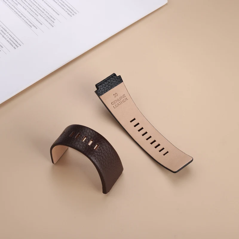 28x20mm 30x20mm  30x22mmConvex Mouth Genuine Leather Watchband for Diesel DZ1089 DZ1123 DZ1132 Watch Strap men\'s Bracelet band