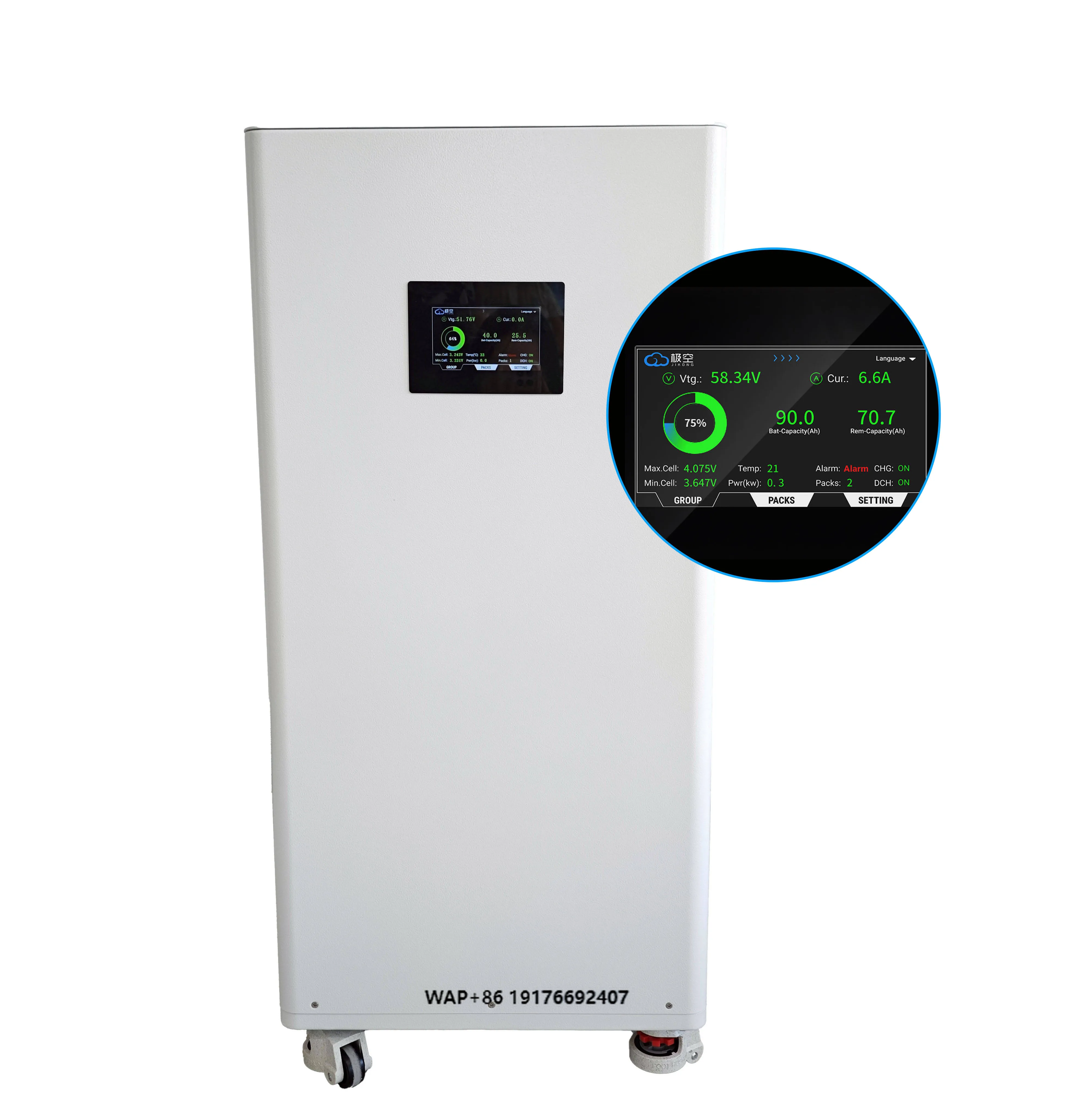 EU Warehouse Vertical Wheels Solar Rack Mounted Battery 51.2v314ah 16kw 15kw LiFePO4 Lithium-ion Battery Energy Storage Battery