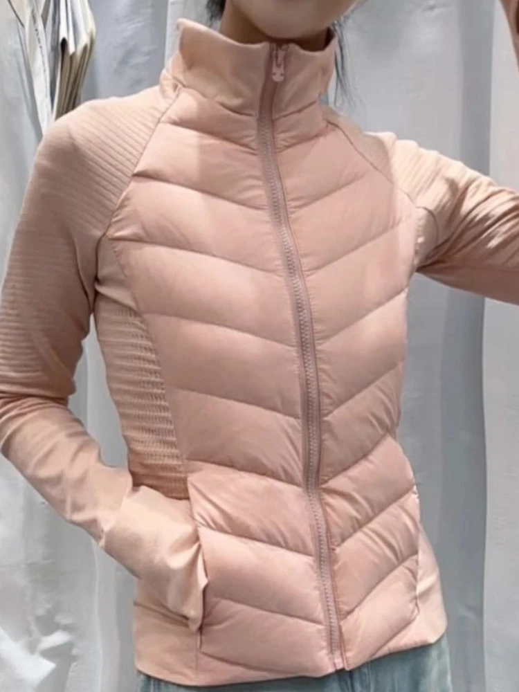 Light Thin Down Jacket Women 2025 New Design Windproof Warm White Duck Puffer Parkas Fall/Winter Yoga Running Outdoor Sport Coat
