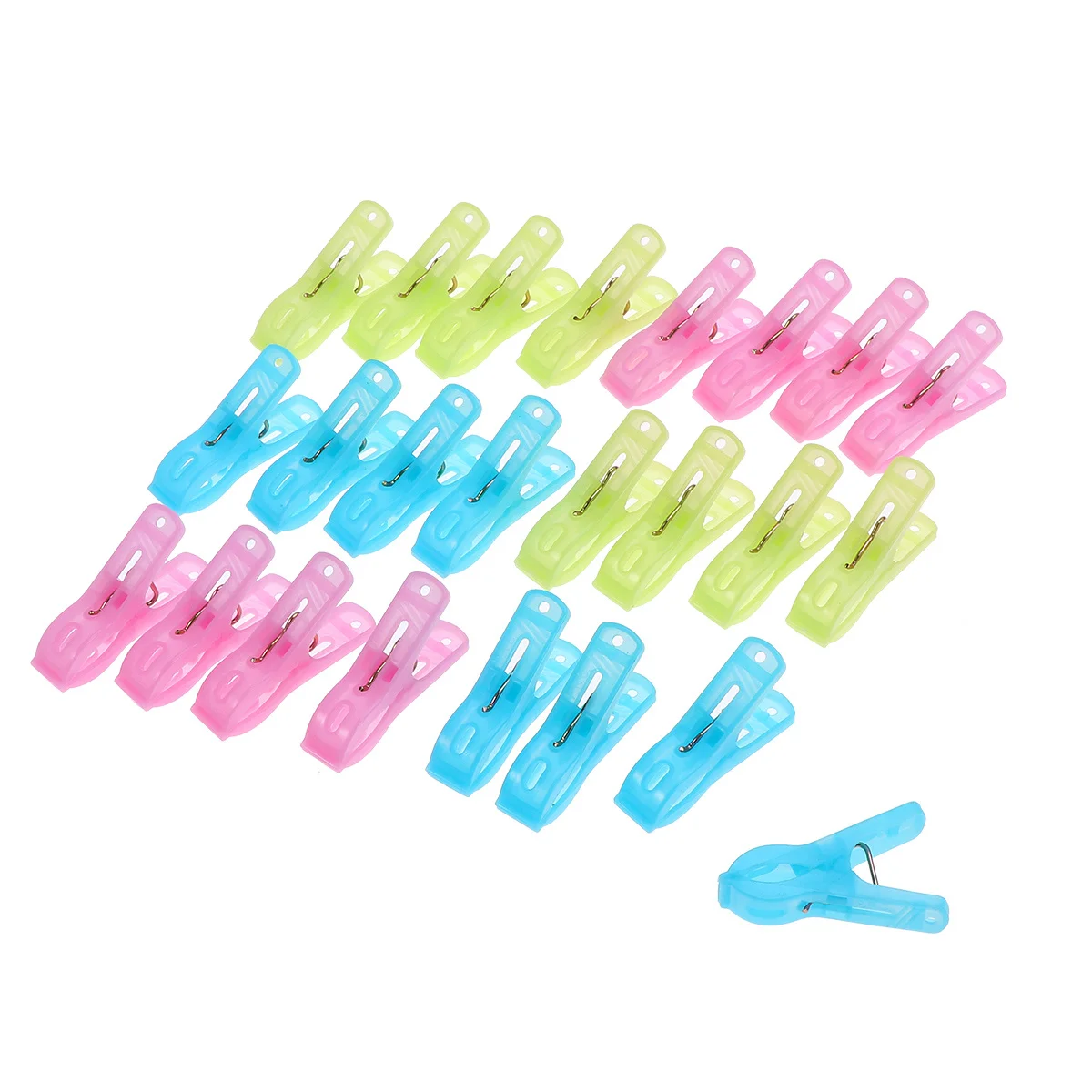 

24Pcs Plastic Clips Spring Clamp Clothes Clips Laundry Towel Pegs Secure Hold for Home Travel Photos Papers