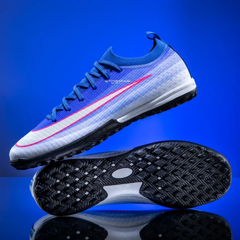 NEW Without-lace Mens Soccer Shoes Boys Training Non-Slip Turf Soccer Cleats TF/FG Football Sneakers Chuteira Campo 35-45