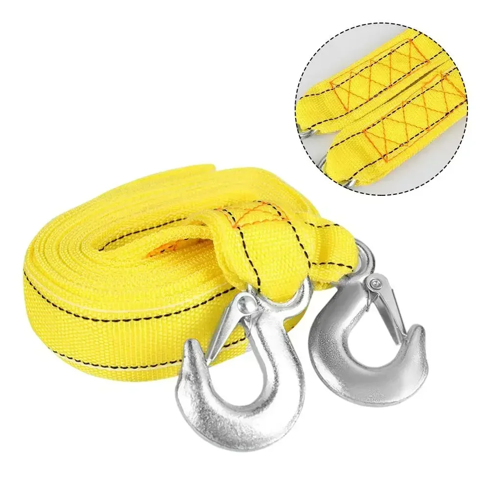 Heavy Duty 5 Ton Car Tow Cable Towing Pull Rope Strap Hooks For Recovery 4 Meter 5 Ton Car Tow Cable