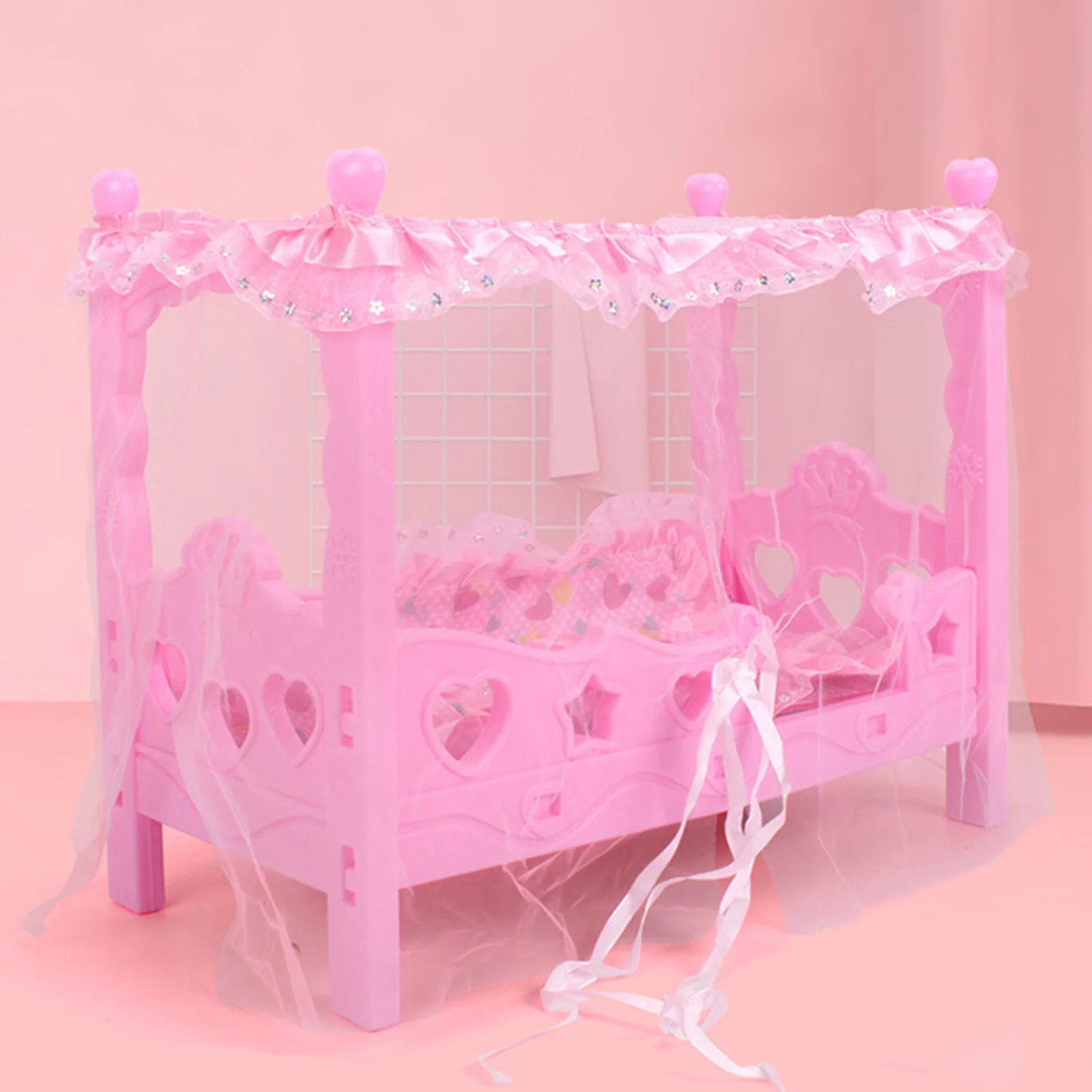 Princess Bed Toy Toys for Babies Mini House Furniture Miniature Plastic Baby