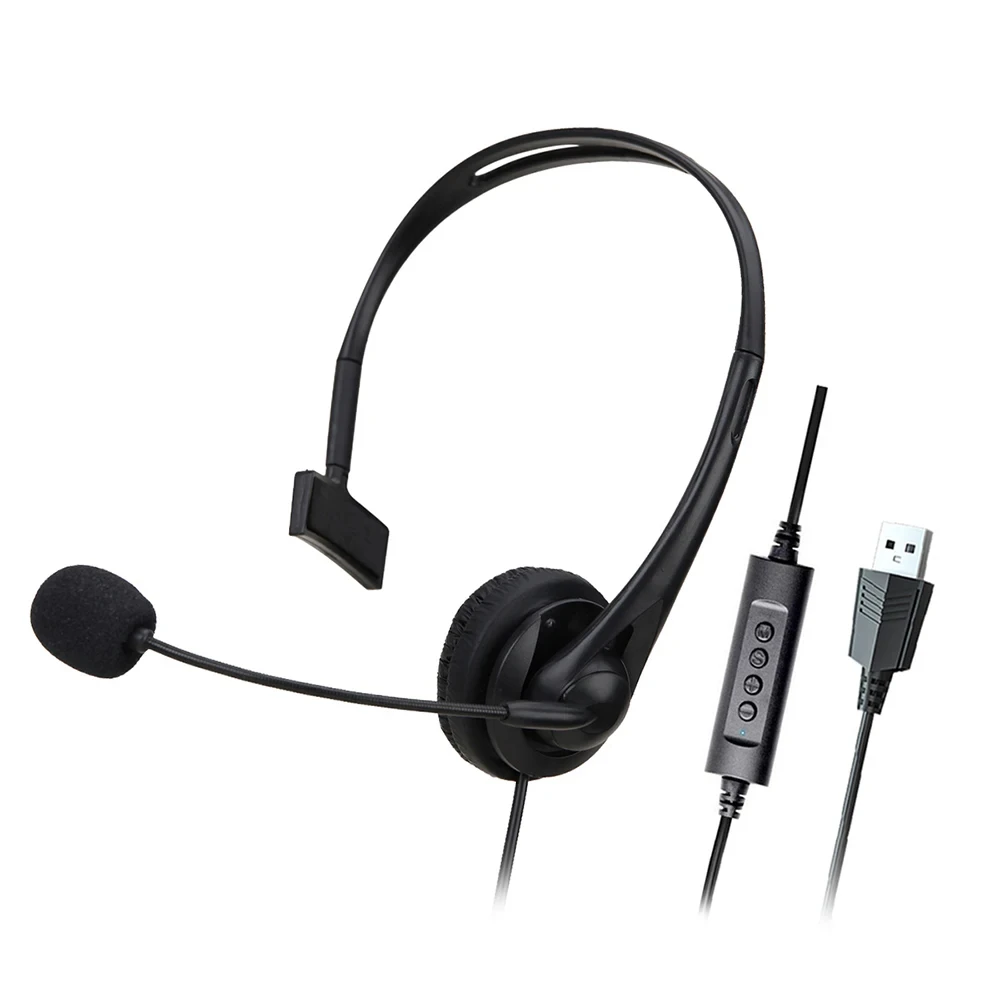 Universal Wired Business Headset, Call Center Headphone, Controle de Volume, Telefone, EUA