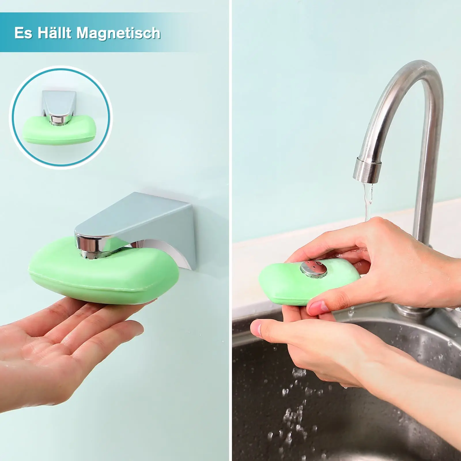 Jabonera magnética para baño, dispensador de jabón, accesorio de pared, estante de succión, organizador de baño, estante colgante