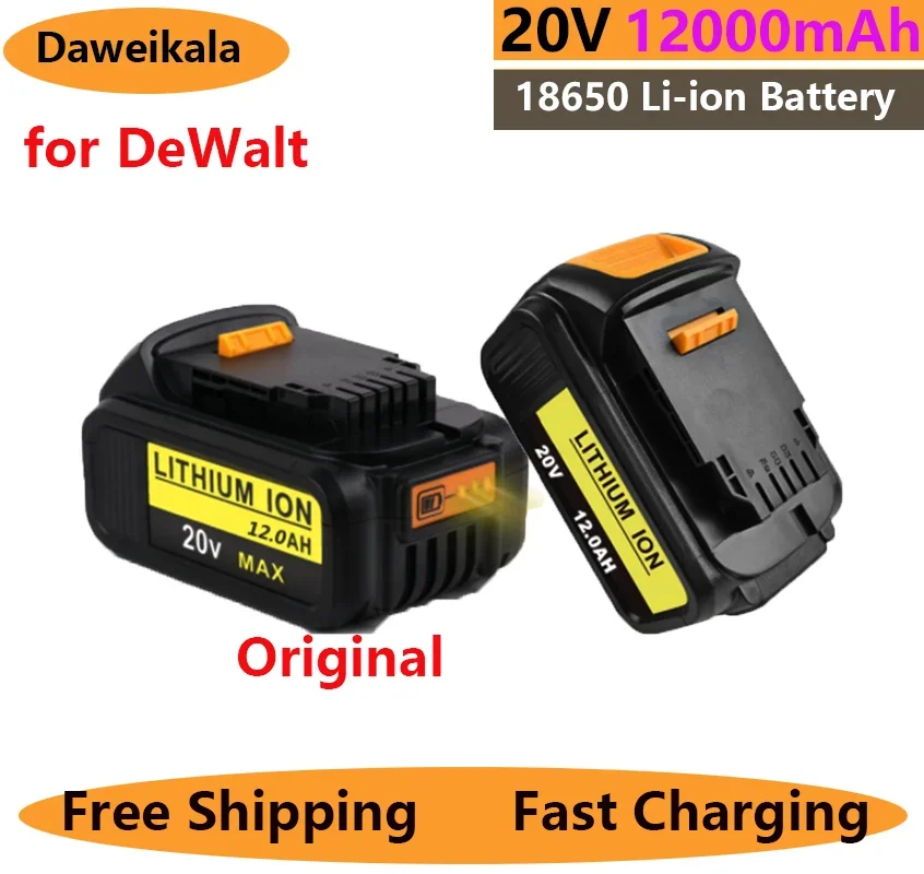 

2023 for DeWalt 20V 12.0Ah Replacement Tool Battery Max 20V 5A 20Volt DCB184 DCB181 DCB182 DCB200 18650Battery + 3A Charger