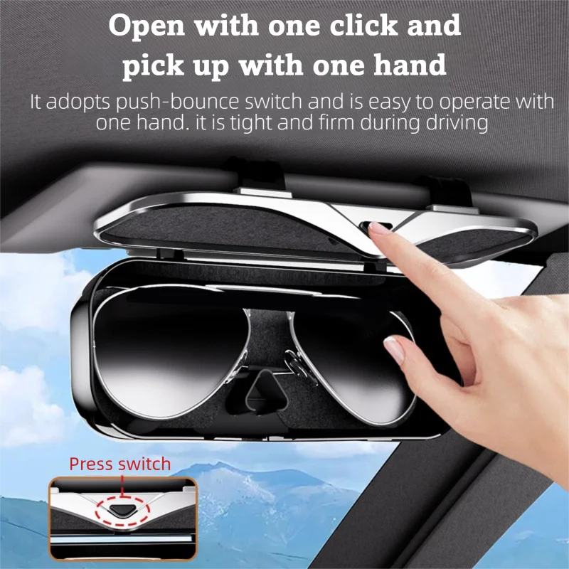 Close up of the Car Sunglasses Holder soft interior.