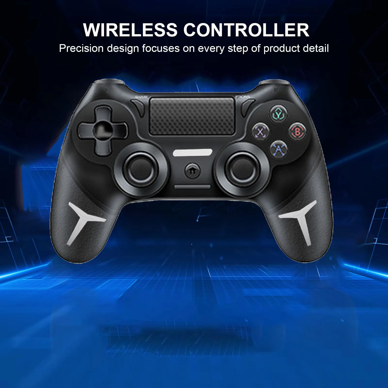 وحدة تحكم ألعاب لاسلكية متوافقة مع البلوتوث لأجهزة PS4/Slim/Pro لوحة ألعاب لاسلكية للكمبيوتر عصا تحكم مزدوجة الاهتزاز لأجهزة IOS/Android