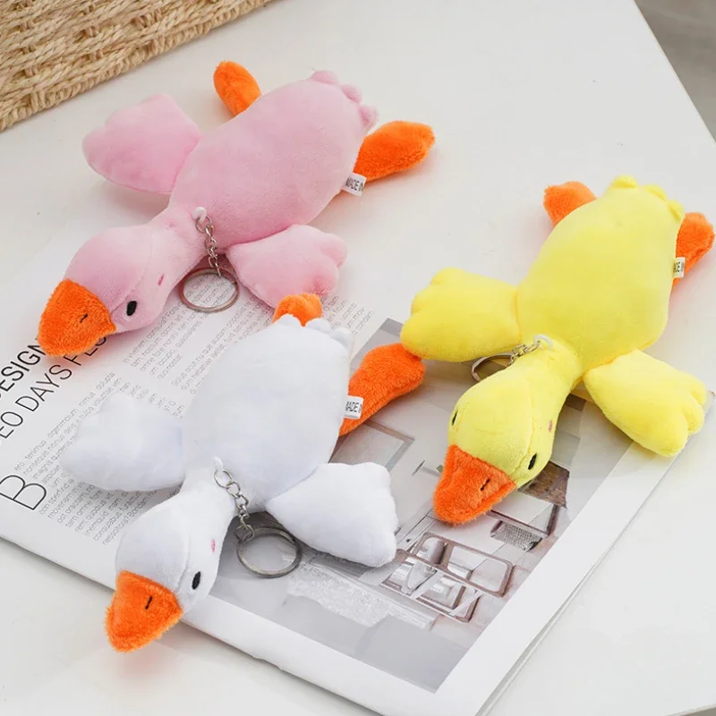 18cm Cartoon Duck Plush Keychain Kawaii Goose Pendant Plush Toys for Women Girls Boys Toy Doll Bag Accessories Car Keyring Gifts