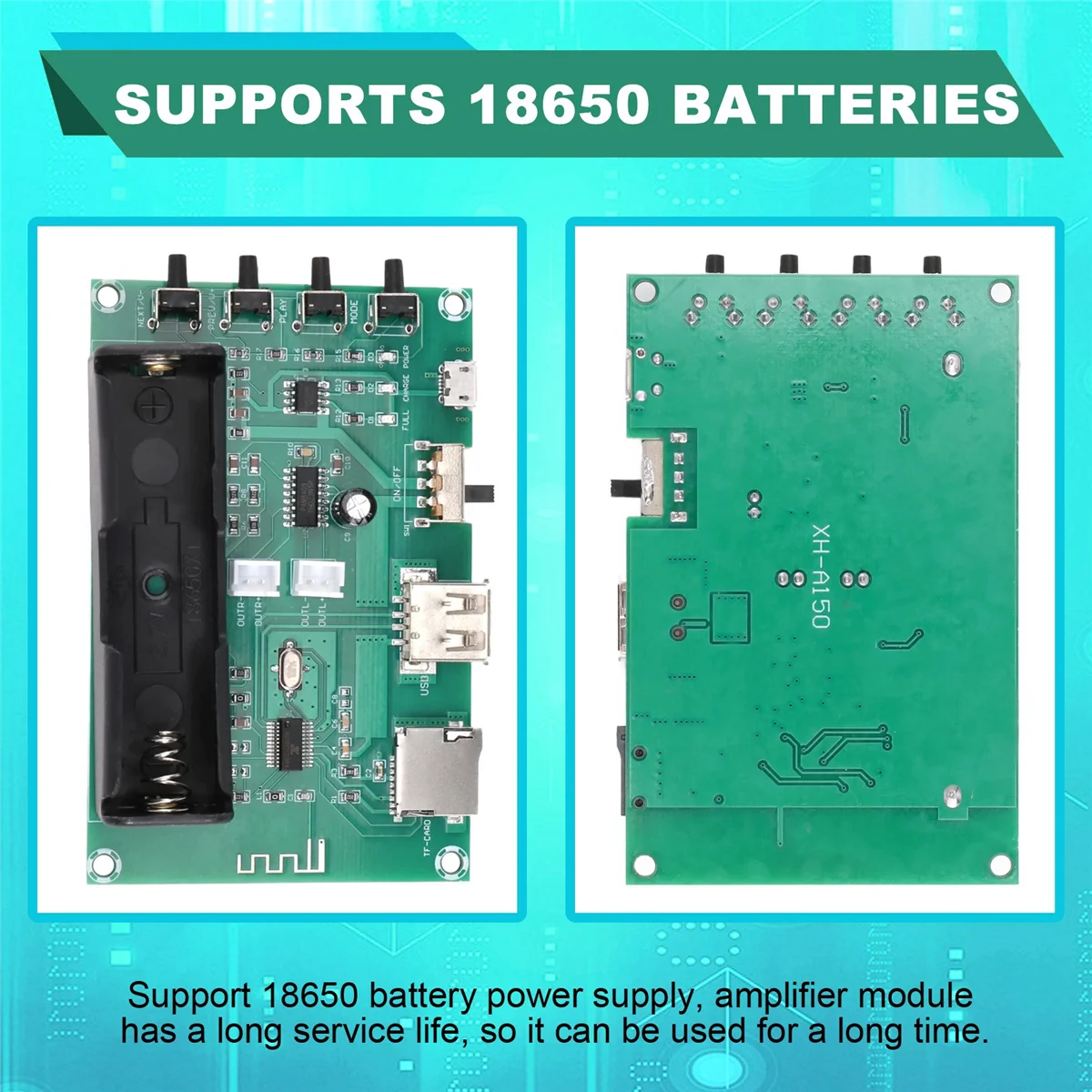 Panneau d'amplificateur de puissance XH-A150 batterie au lithium Bluetooth numérique 10W puissance bricolage petit haut-parleur aste