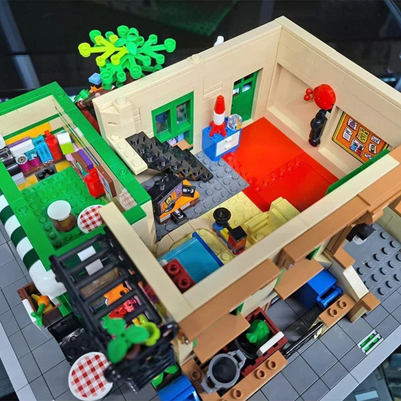 City Street View Model MOC Building Bricks Roadside Street Corner Modular Technology Gifts Children Suit Toys Holiday Assemble