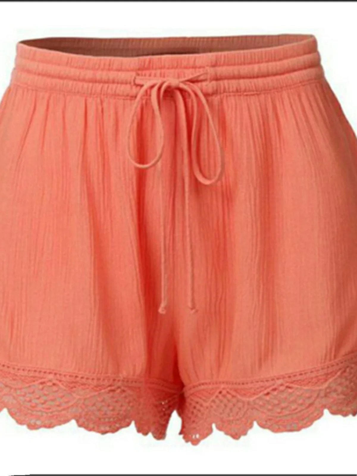 Pantaloni ort casual a vita alta da donna Pantaloni estivi con lacci color fibra di poliestere Pantaloni a gamba dritta Pantaloni versatili a vita alta