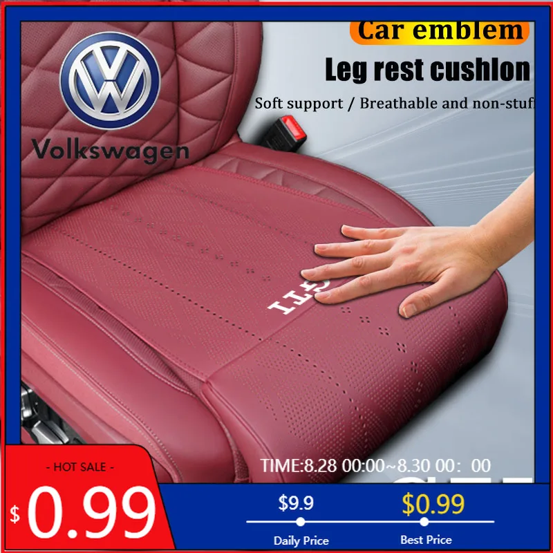 

Подушка-накладка на сиденье для ног VW 2026: дышащий, нескользящий чехол для VW GTI, Tiguan, Passat, Golf, Polo, Magotan, ID.3, T5, Arteon