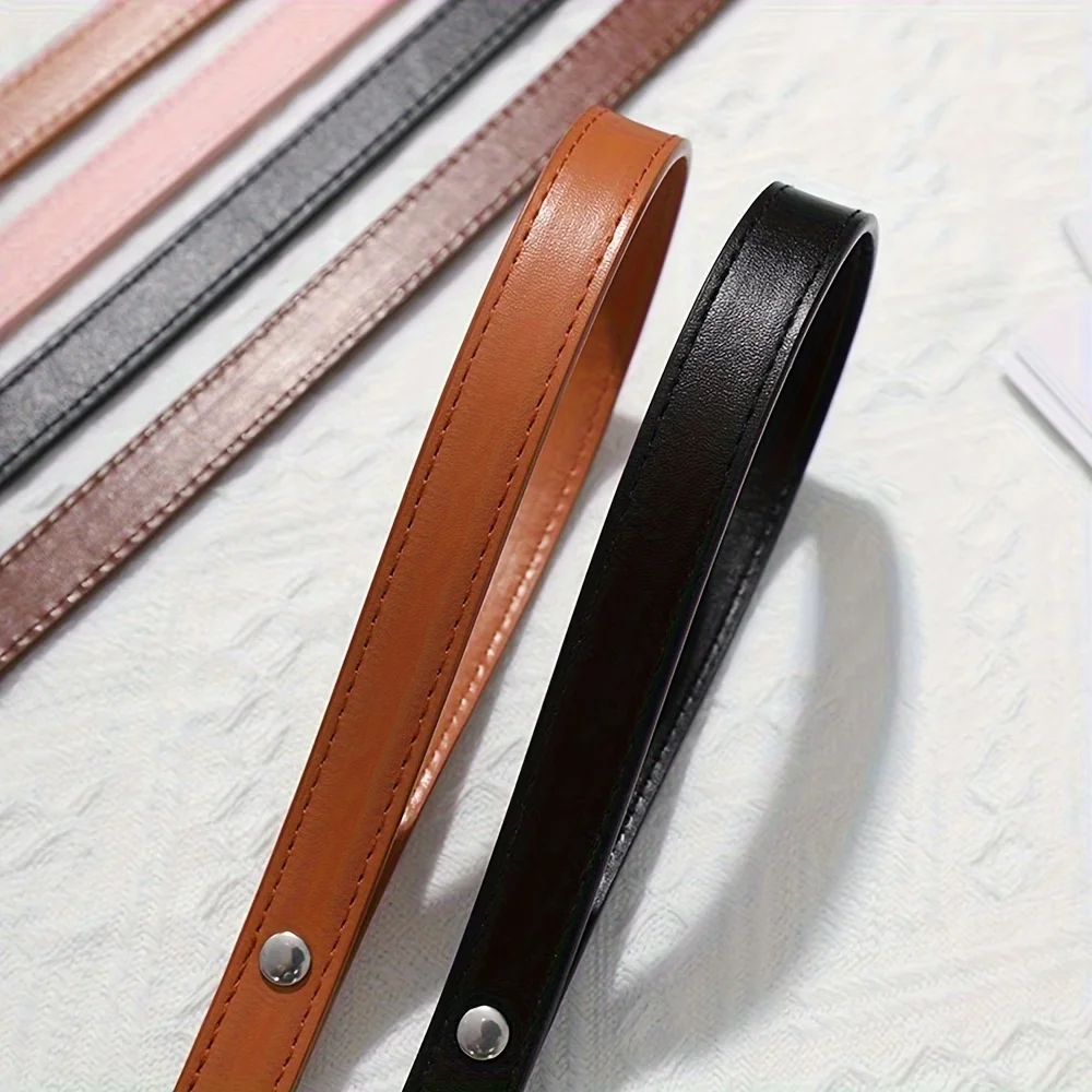 2pcs/Set 45cm/17.71in PU Leather Straight Bar Bag Strap with Letter Rivets, DIY Accessories for Handmade Bags & Luggage