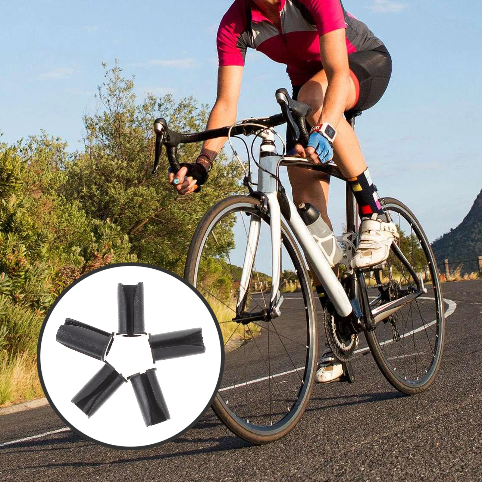 

10Pcs Plastic Bike Cable Clamp U Shaped Housing Guide for Derailleur and Brake Cables Smooth Surface Road Bike Compatible