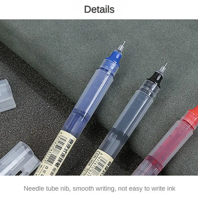 Bolígrafos de Gel tipo aguja de alta calidad, bolígrafo líquido recto, papelería Kawaii, suministros escolares y de oficina, escritura