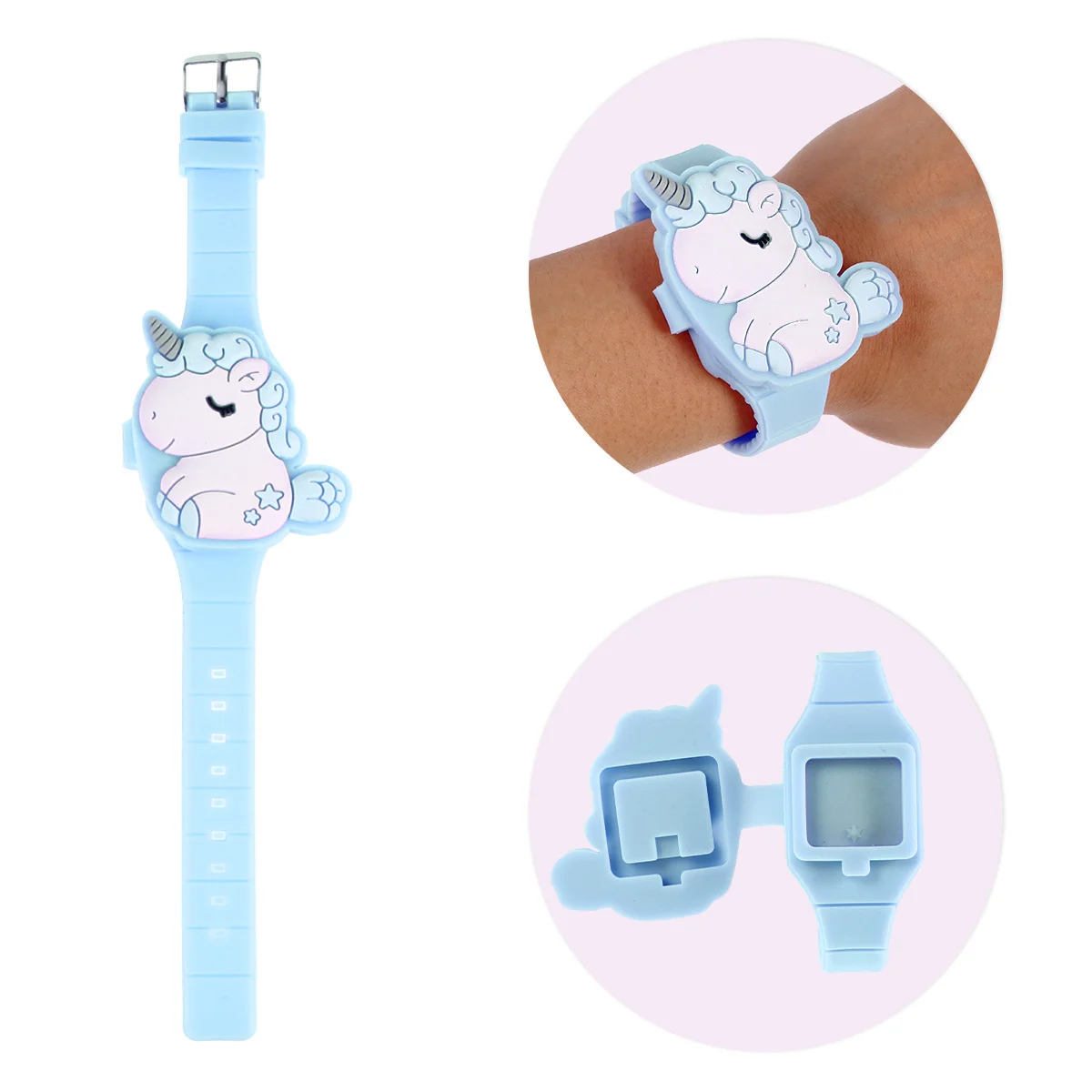 

Unicorn Children Watch Silicone Cartoon Clamshell Design Digital LED Touch Screen Cute Gift for Kids Boys Girls Birthday Party
