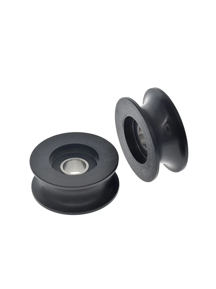 1Pc 8x32x13mm698 plastic coated nylon concave wheel U-groove rolling wheel POM acetal plastic pulley guide wheel r5 guide rail