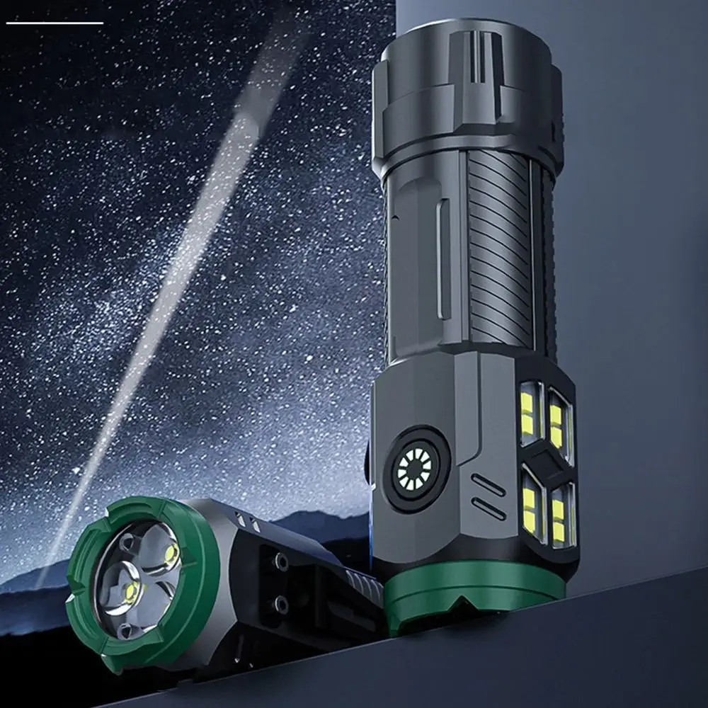 Mini Super Bright Flashlight Explosive Flash Waterproof Small Torch Three Eyes LED Hat Clip Light Fishing