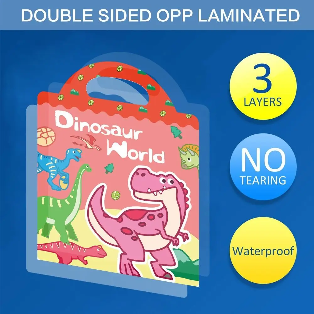 

Educational Jelly Sticker Books Reusable Washable Quiet Book with Diverse Waterproof Children Scene Stickers