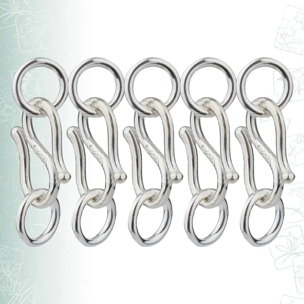 

5 Pcs Connector Double Ring Hook Buckle Chain Women's Man Jewelry Sterling Silver Rings Necklace 925 Bracelet Making Clasp